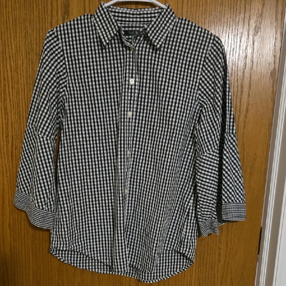 Women's Black and White Checkered Shirt